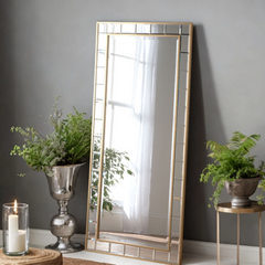 Yearn Mirrors Gold Standing Mirror (Hand Made) - 81cm x 173cm