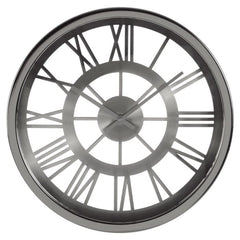 Bailie 35cm Dia Wall Clock Chrome