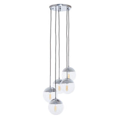 Revive Chrome Finish Five Pendant Lights