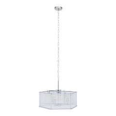 Lerici 6 Light Hexagonal Chrome Pendant Light