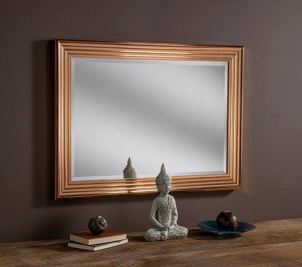 Yearn Mirrors Rectangle Copper Effect Mirror 93cm x 68cm