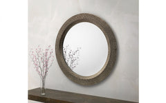 Cadence Large Round Pewter Wall Mirror